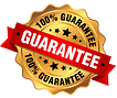 Gold seal with black stars and the text "100% Guarantee" written twice. A red banner with the word "Guarantee" in white bold letters crosses the seal. Gold seal with black stars and the text "100% Guarantee" written twice. A red banner with the word "Guarantee" in white bold letters crosses the seal.