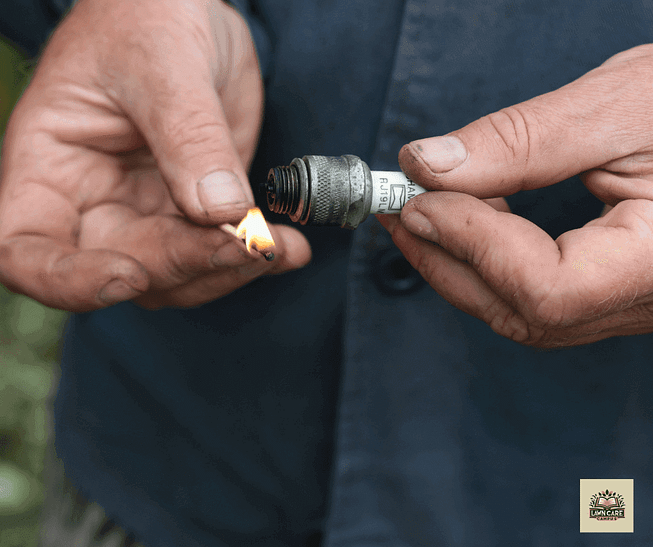Spark plug cleaning with-logo Mower maintenance-spark plug changing
